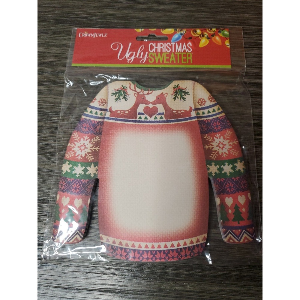 Ugly Christmas Sweater Notepad Holiday Heart Reindeer Paper Gift NEW CrownJewlz